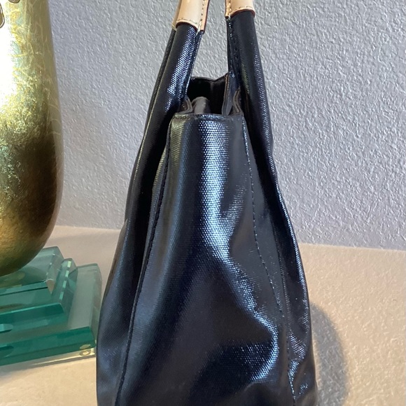 Kate Spade Black Patent w\Tan Leather Wrapped Handles - Picture 3 of 10